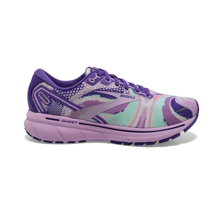 Brooks Women's Ghost 14 Cushioned Road Running Shoes - Purple/Ultra Violet/Orchid Bouquet/Orchid Tin